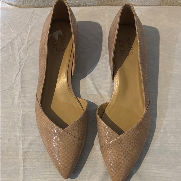 Naturalizer Women's Leather Tan Snake Skin Pattern Flats - Picture 1 of 4